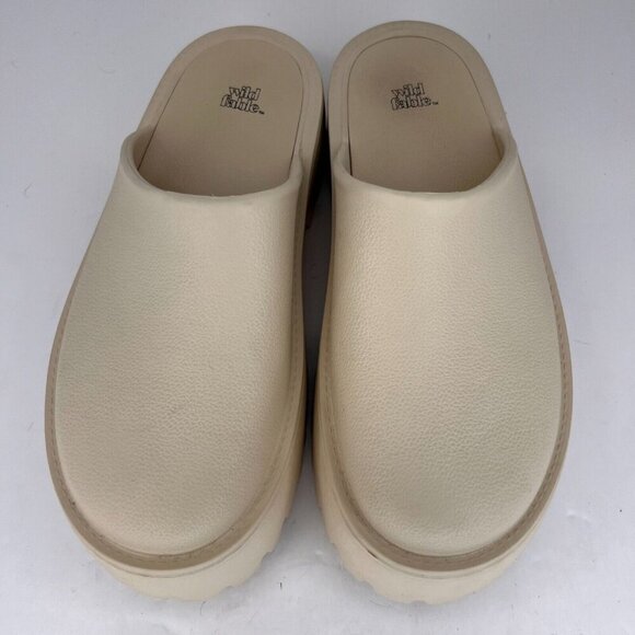 Wild Fable Womens Brooke Beige Rubber Platform Closed Toe Slip On Size 8 Mules - Picture 4 of 10